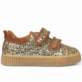 Angulus Sneakers w Velcro Champagne Glitter/Cognac Kids Velcro Sneakers discount
