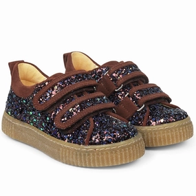 Angulus Sneakers w Velcro Plum Glitter/Bark Kids Velcro Sneakers discount