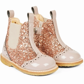 Angulus Starter Chelsea Boots With Zipper Dusty Almond/Maple Glitter/Elastic Kids Chelsea Boots sale