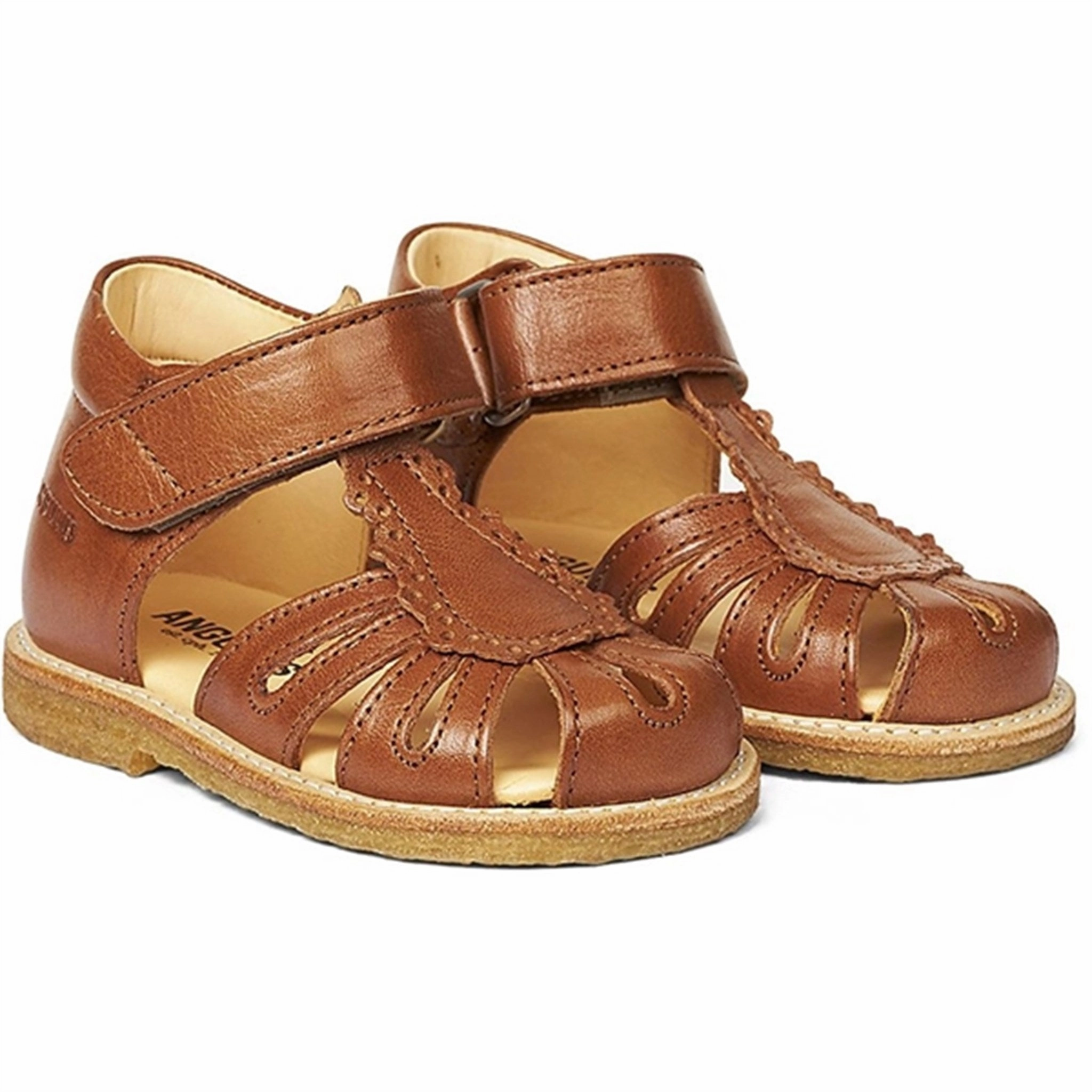 Angulus Starter Sandal W. Velcro Cognac Kids Closed Toe Sandals promo