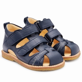 Angulus Starter Sandal W. Velcro Navy Kids Closed Toe Sandals promo