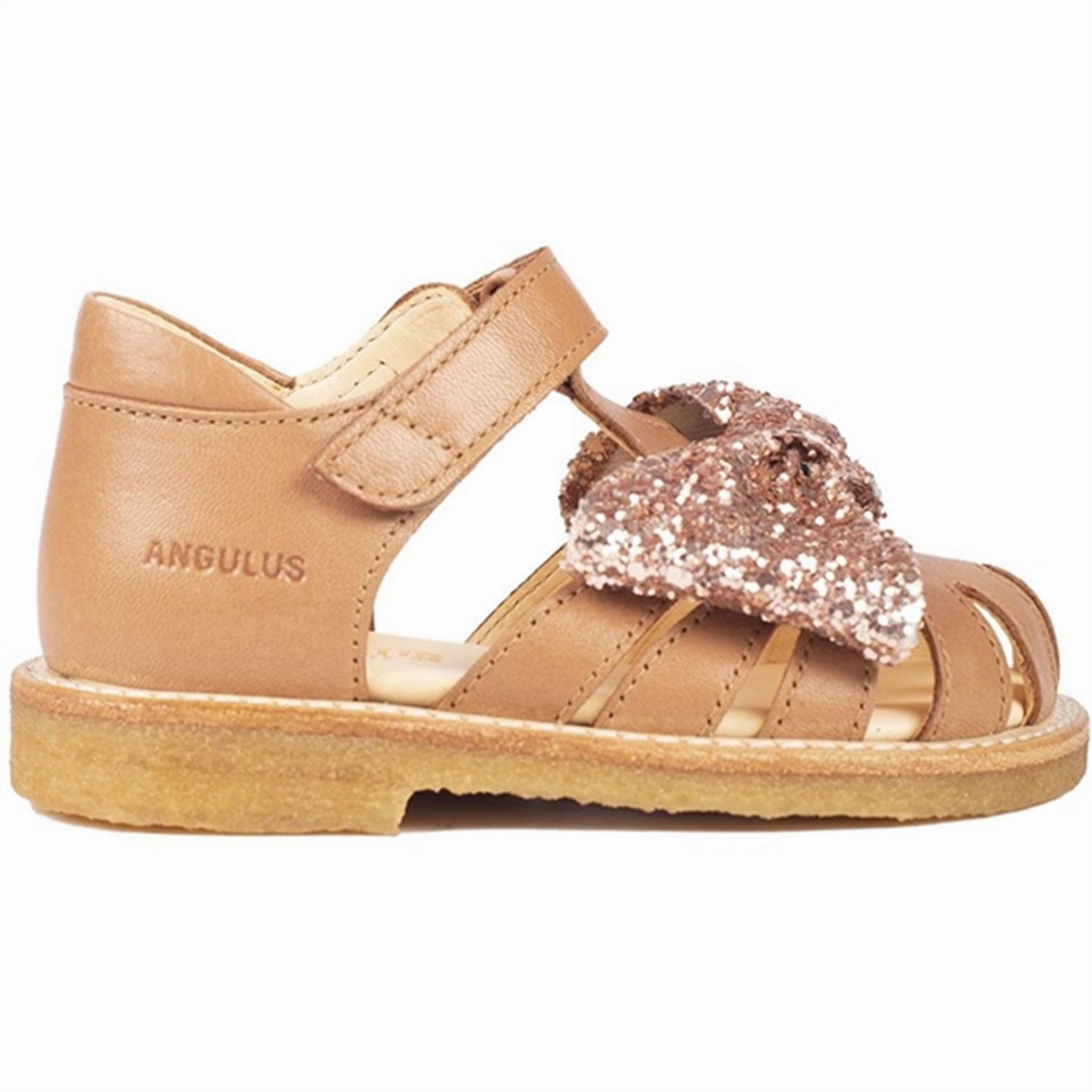 Angulus Starter Sandals Almond/Maple Glitter