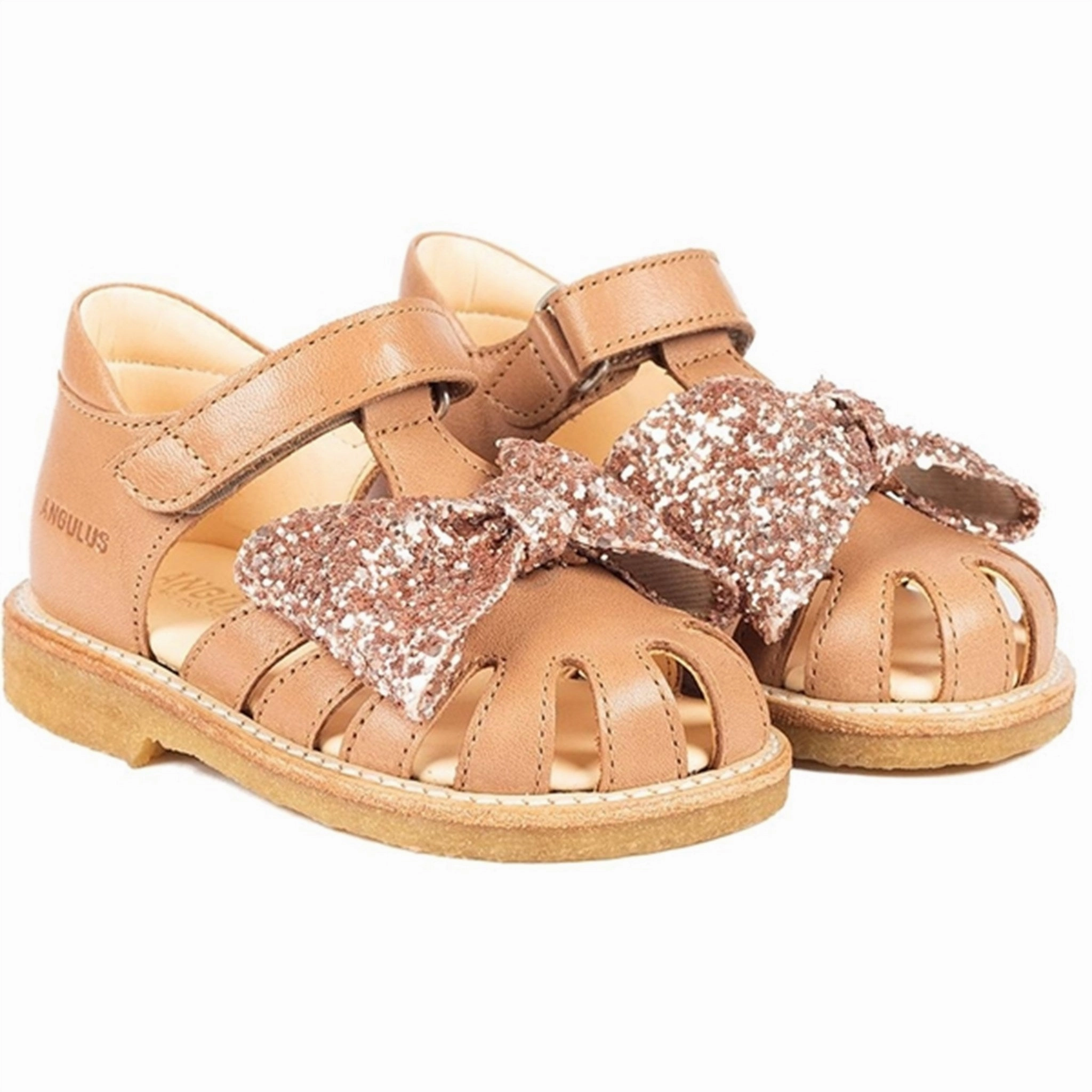Angulus Starter Sandals Almond/Maple Glitter Kids Closed Toe Sandals promo