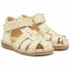 Angulus Starter Sandals Yellow Flower Print Kids Closed Toe Sandals promo