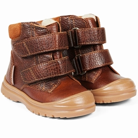 Angulus Starter Tex Boots With Velcro Cognac/Cognac Cheap Kids Winter Footwear
