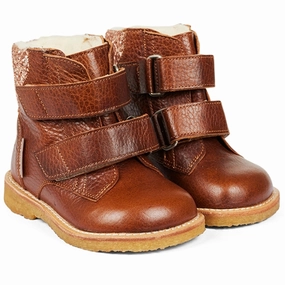 Angulus Starter Tex boots With Velcro Cognac/Maple Cheap Kids Winter Footwear