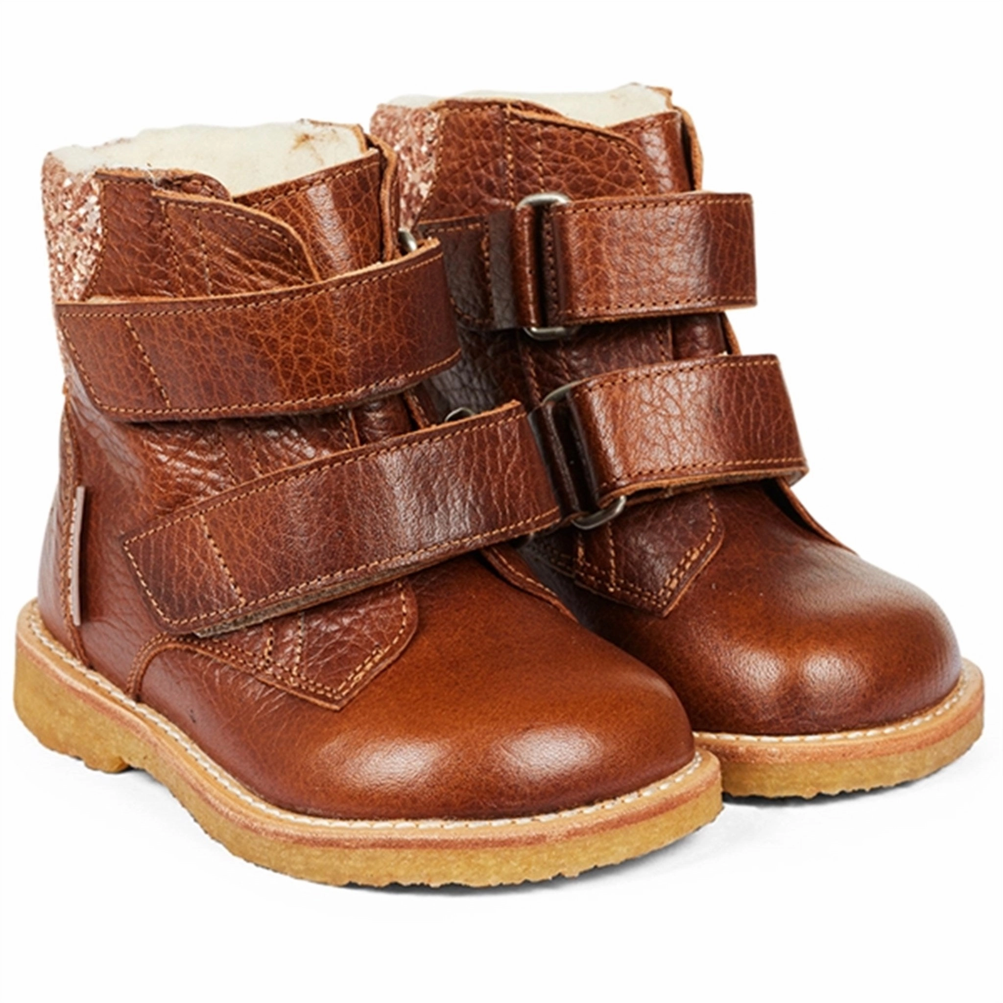 Angulus Starter Tex boots With Velcro Cognac/Maple Cheap Kids Winter Footwear