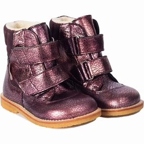 Angulus Sunset/Dusty Aubergine Tex Boot with Velcro Closure Cheap Kids Winter Footwear