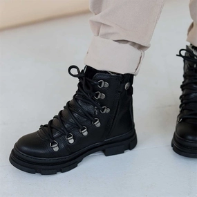 Angulus TEX Boots w. Laces And Zipper Black 2118-101-7202-2185/1163 Cheap Kids Winter Footwear