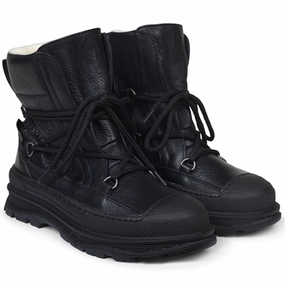 Angulus Tex Boots w Tie And Zipper Black Cheap Kids Winter Footwear