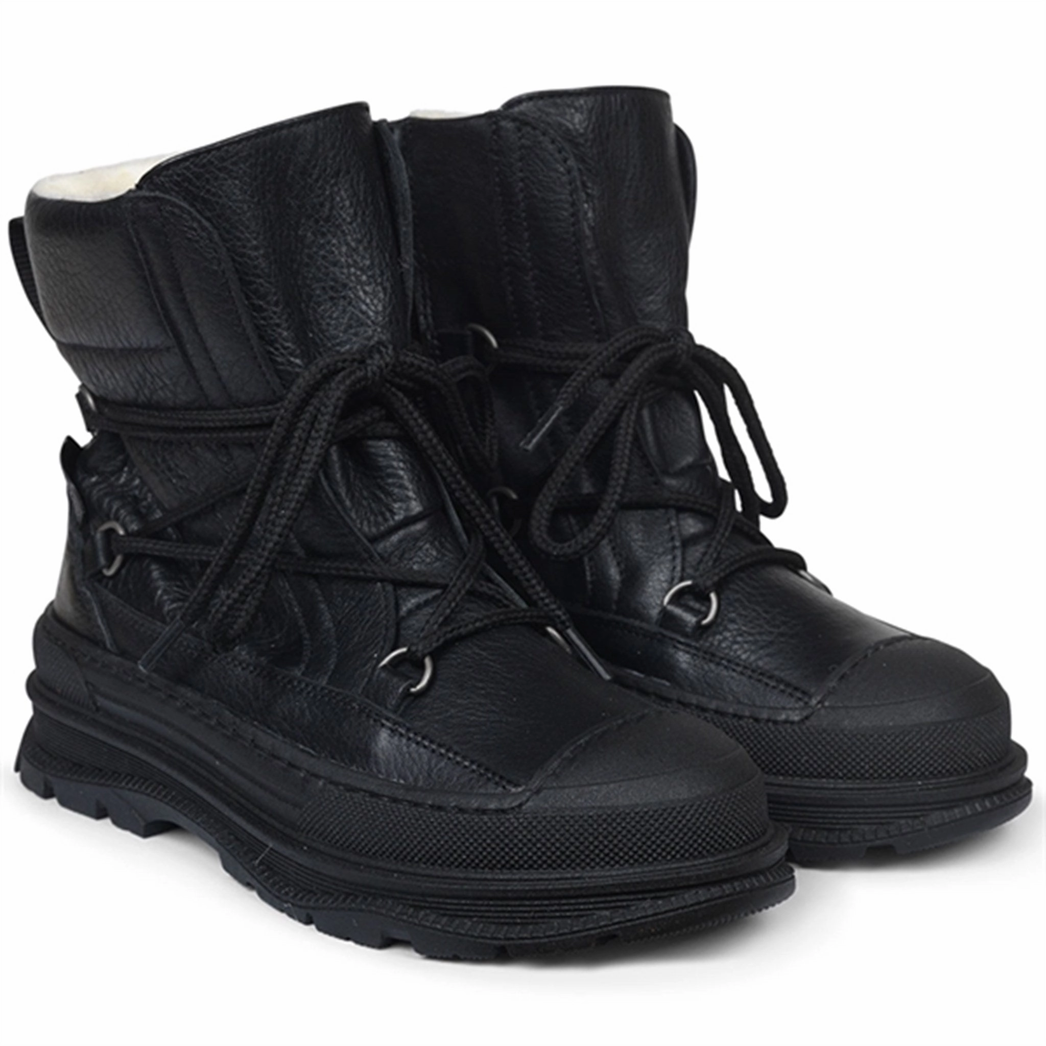 Angulus Tex Boots w Tie And Zipper Black Cheap Kids Winter Footwear