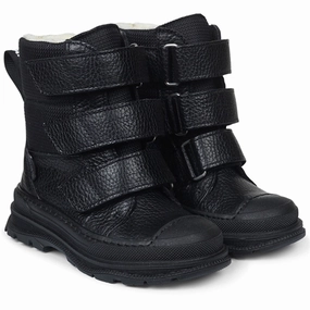 Angulus Tex-Boots w Velcro And Wool Lining Black Cheap Kids Winter Footwear