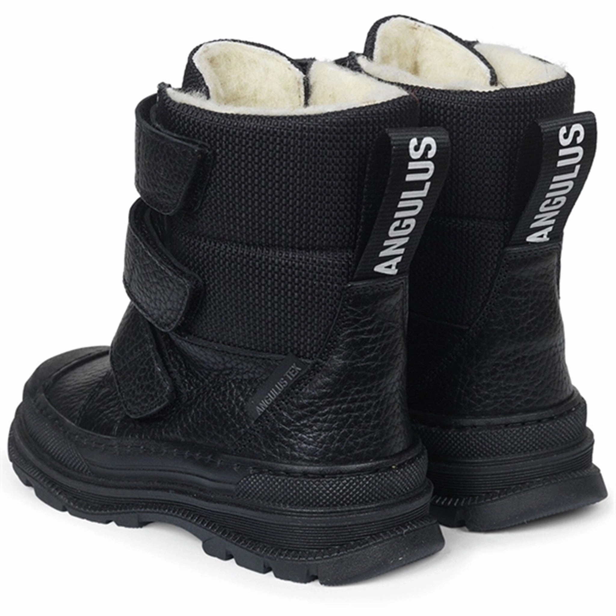 Angulus Tex-Boots w Velcro And Wool Lining Black