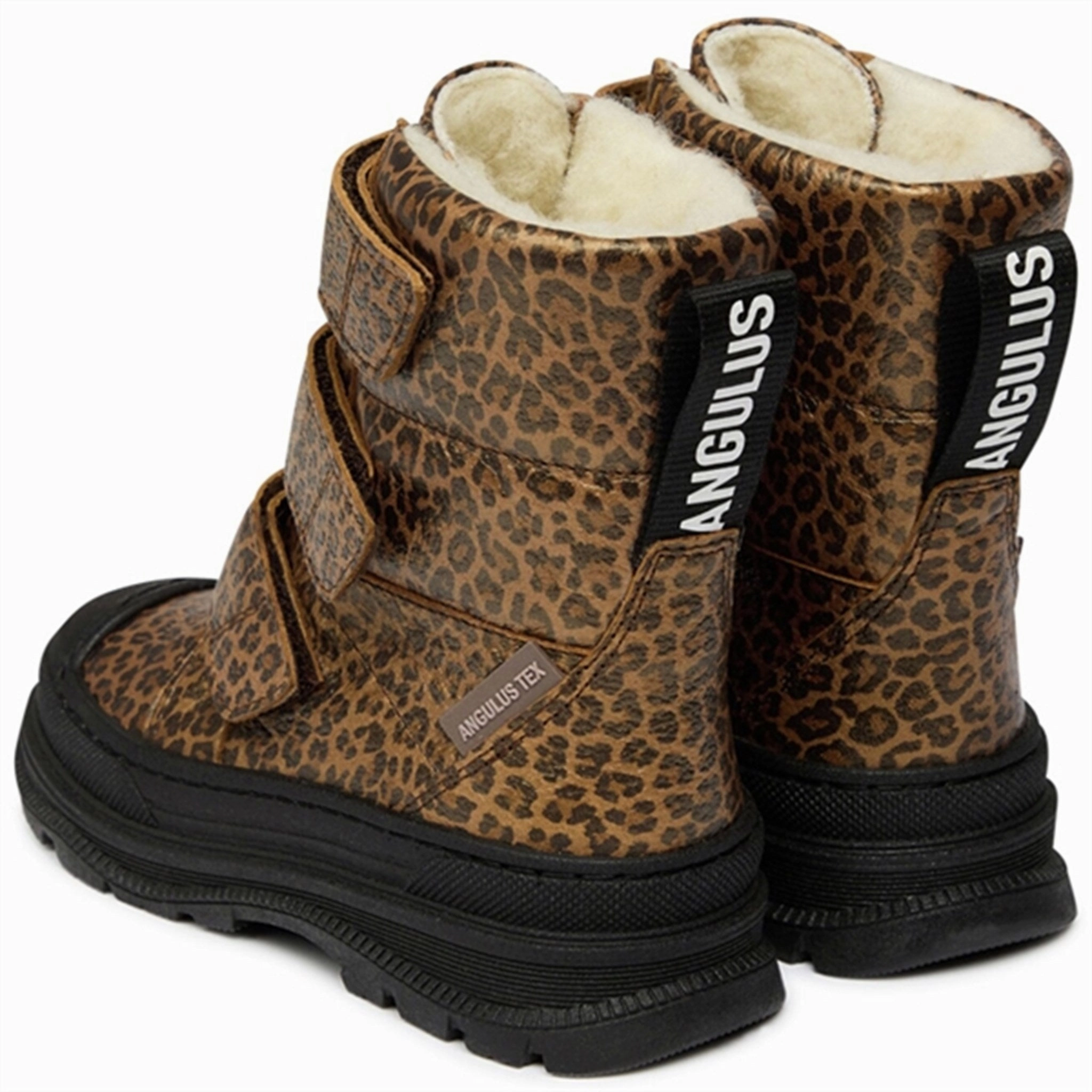 Angulus Tex-Boots w Velcro and Wool Lining Brown Leo