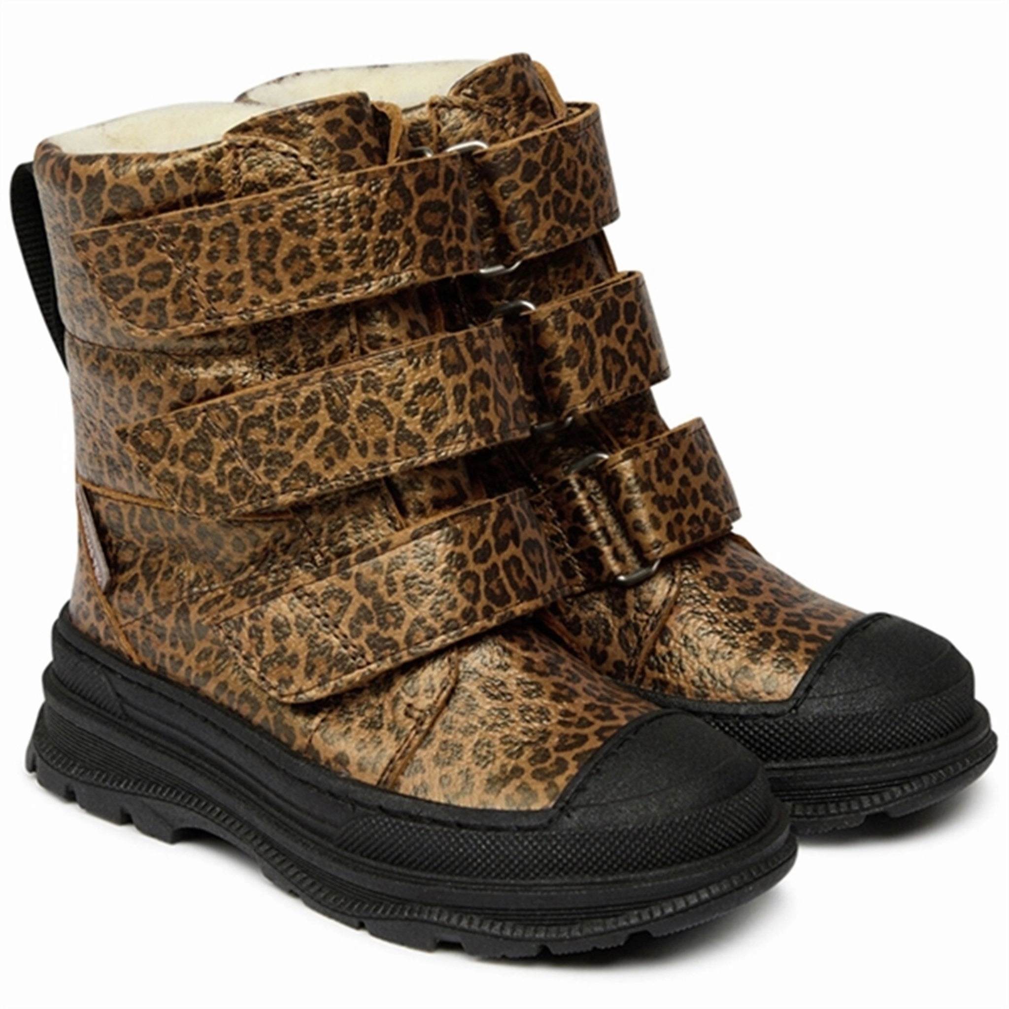 Angulus Tex-Boots w Velcro and Wool Lining Brown Leo Cheap Kids Winter Footwear