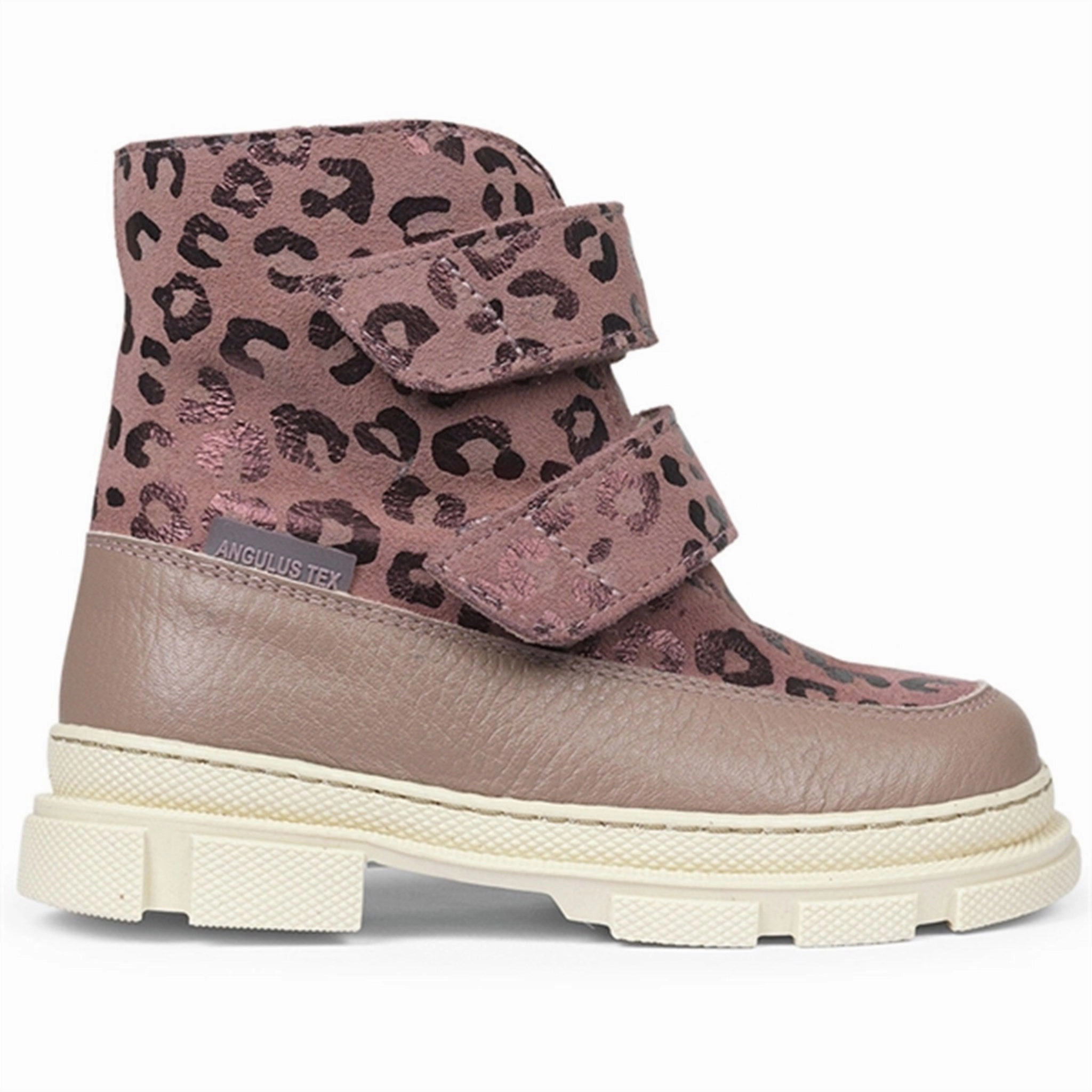 Angulus Tex-Boots w Velcro and Wool Lining Rose/Rose Leo