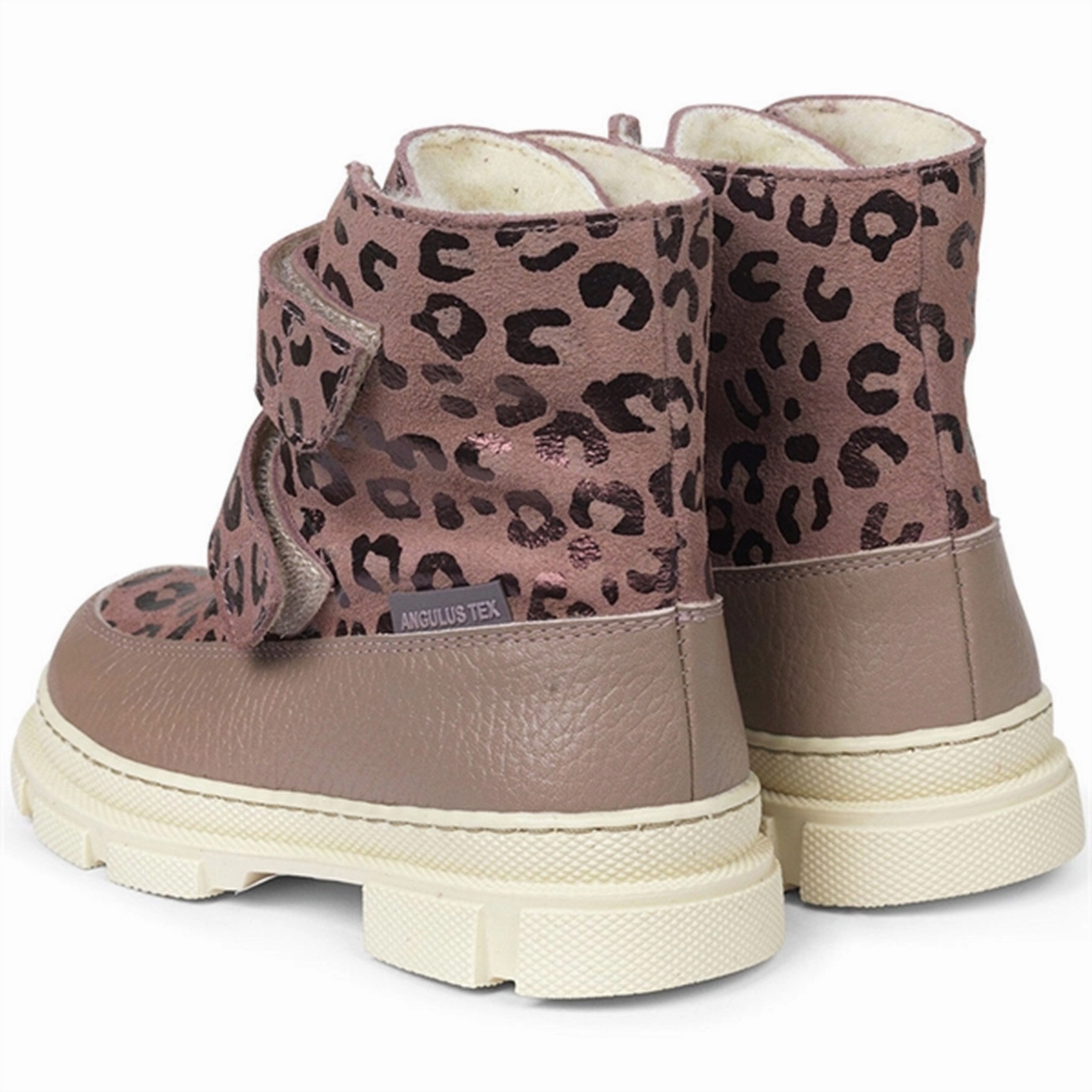 Angulus Tex-Boots w Velcro and Wool Lining Rose/Rose Leo