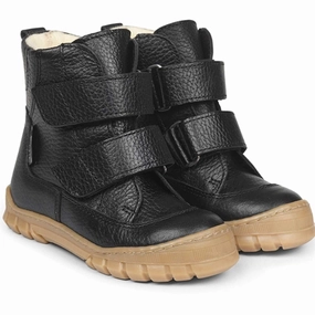 Angulus TEX Boots w. Velcro Black 2115-101-2504 Cheap Kids Winter Footwear