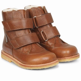 Angulus Tex Boots w. Velcro Cognac Cheap Kids Winter Footwear
