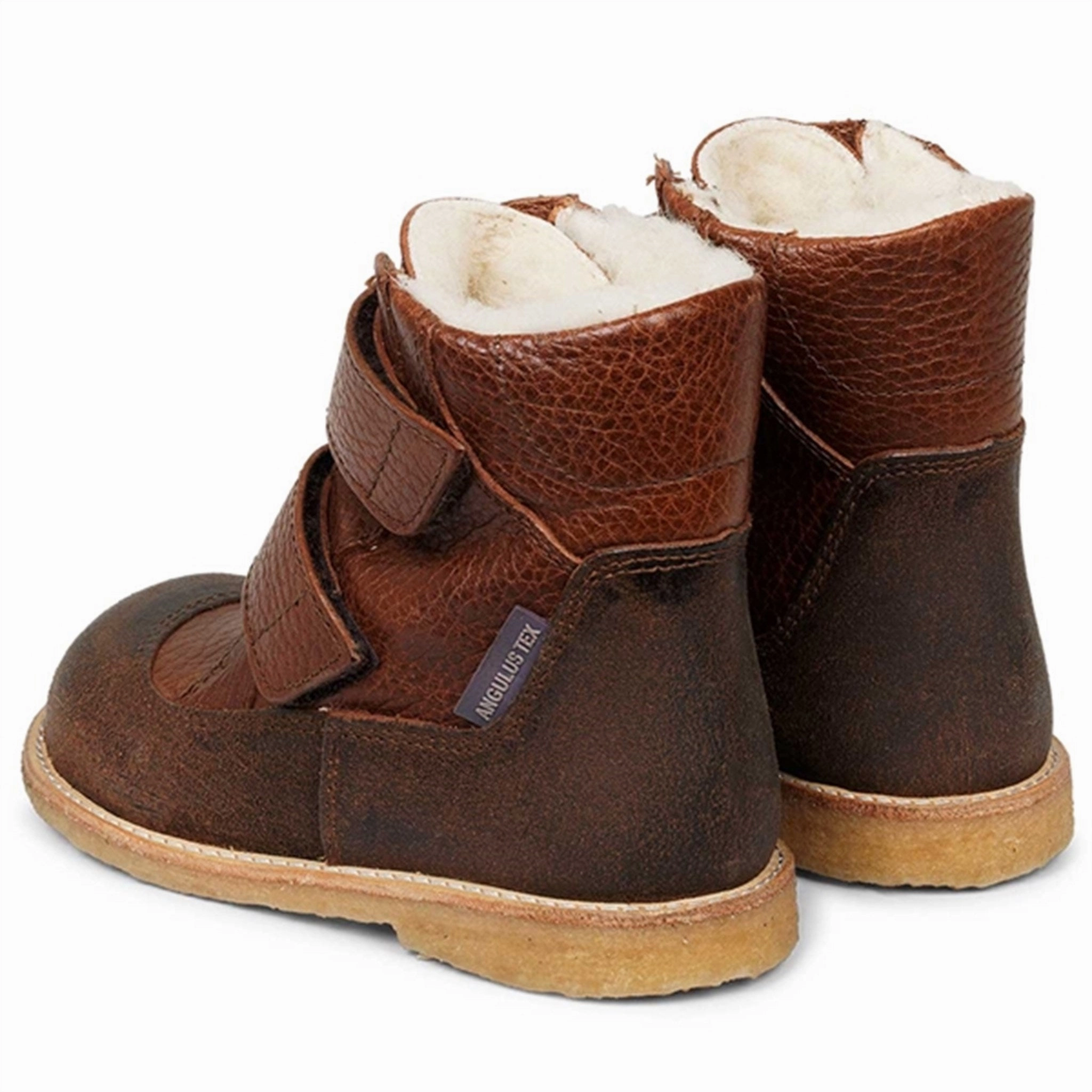 Angulus TEX Boots w. Velcro Dark Brown/Cognac