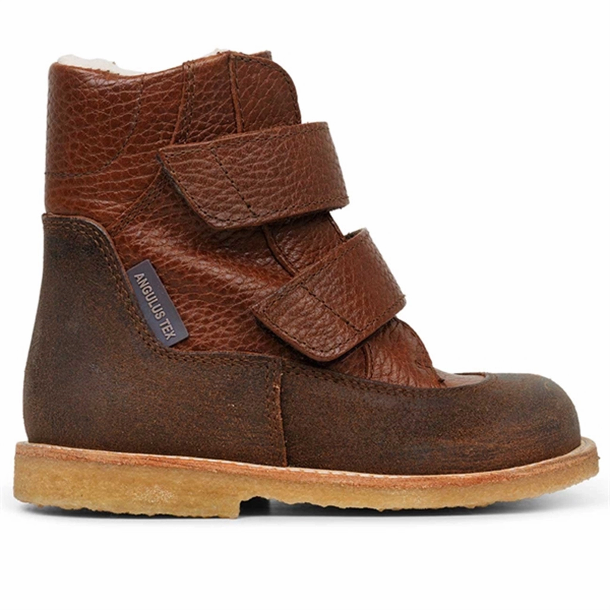 Angulus TEX Boots w. Velcro Dark Brown/Cognac