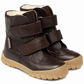 Angulus Tex Boots w Velcro Dark Brown Cheap Kids Winter Footwear