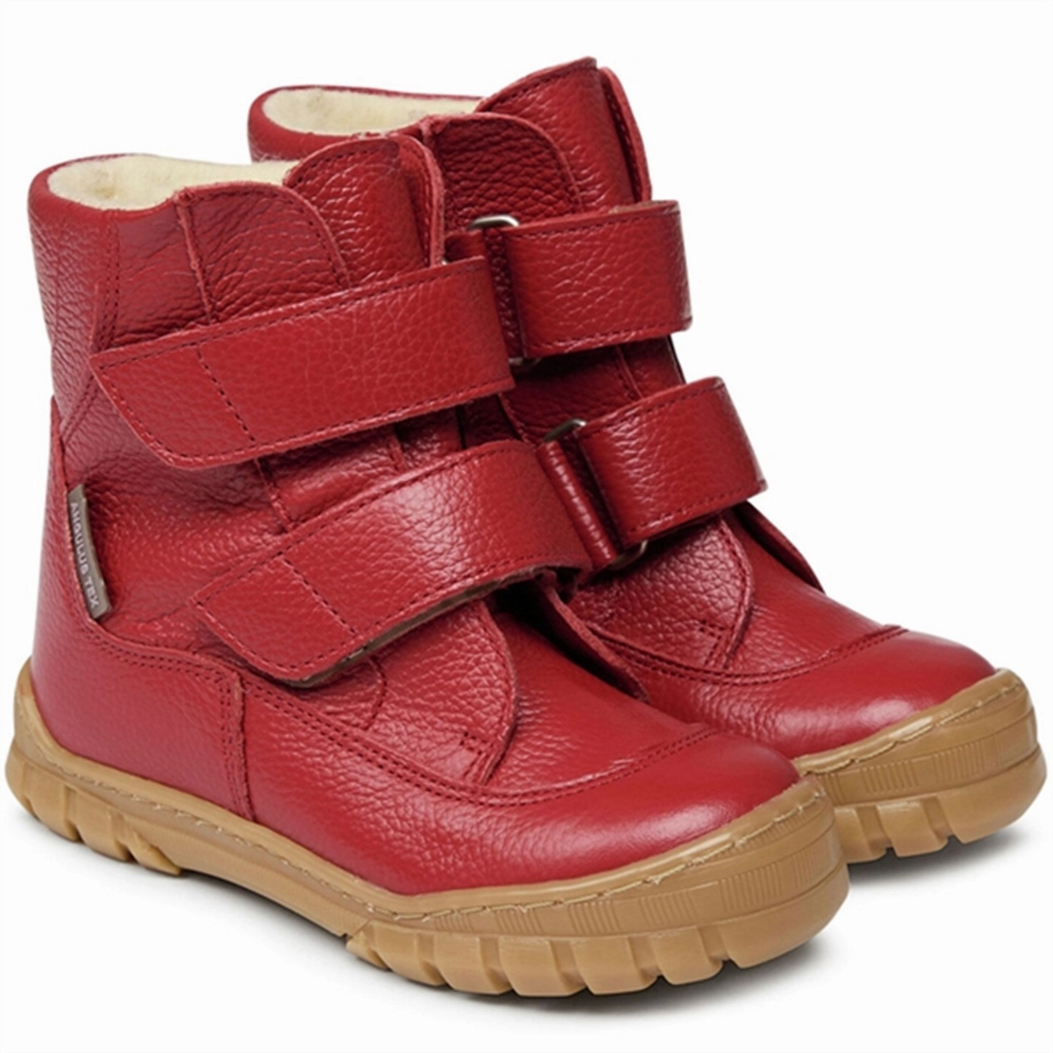 Angulus Tex Boots w Velcro Dark Red Cheap Kids Winter Footwear