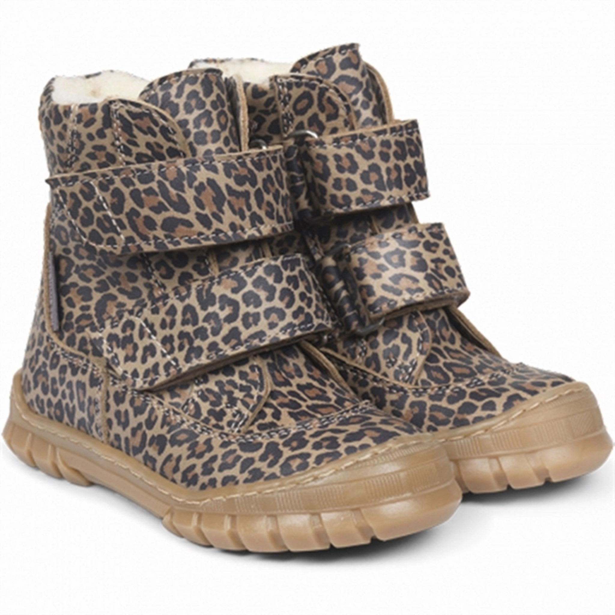 Angulus Tex Boots w Velcro Leopard Cheap Kids Winter Footwear