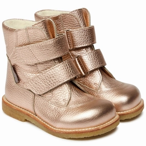 Angulus Tex Boots w Velcro Light Copper Cheap Kids Winter Footwear
