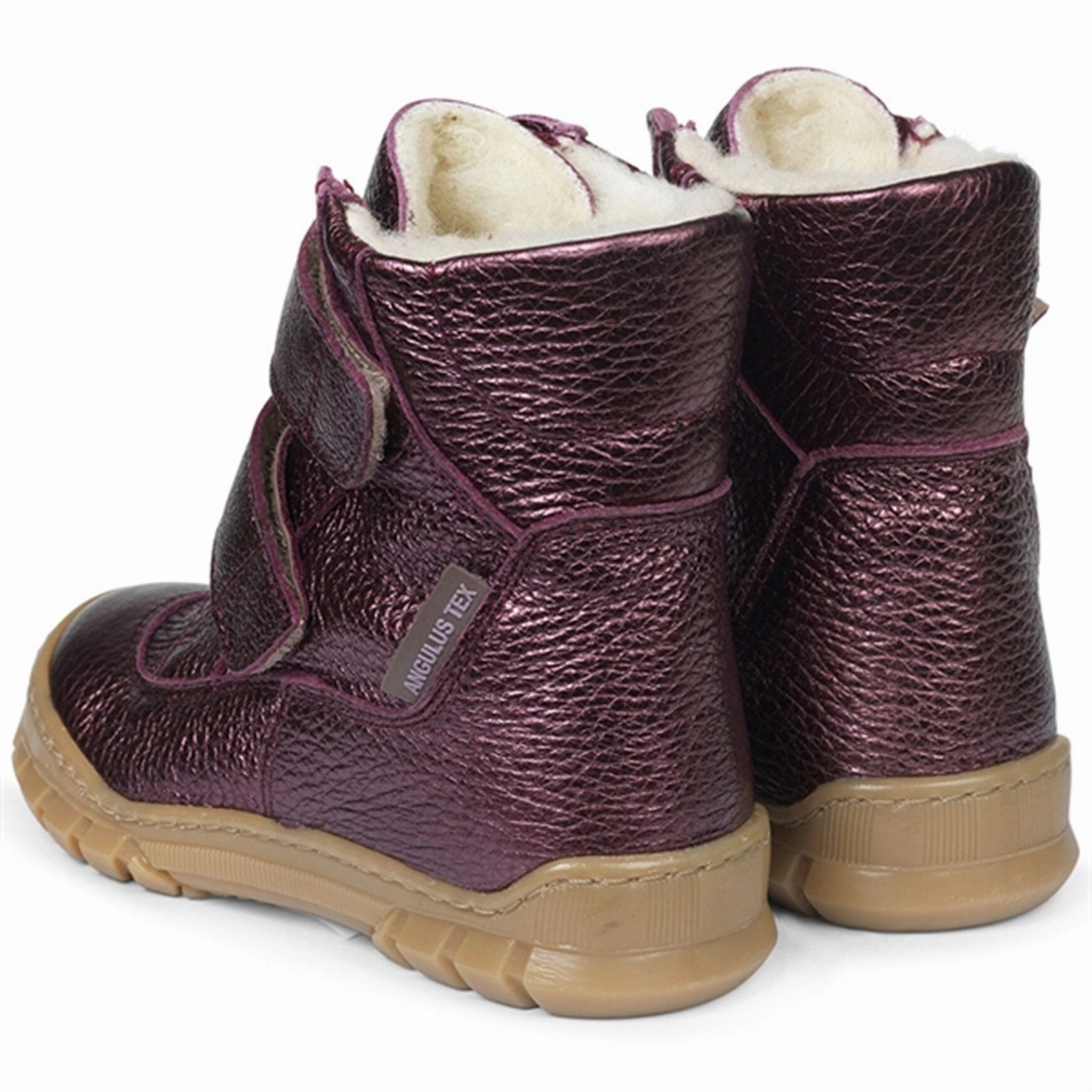 Angulus Tex Boots w Velcro Plum Shine