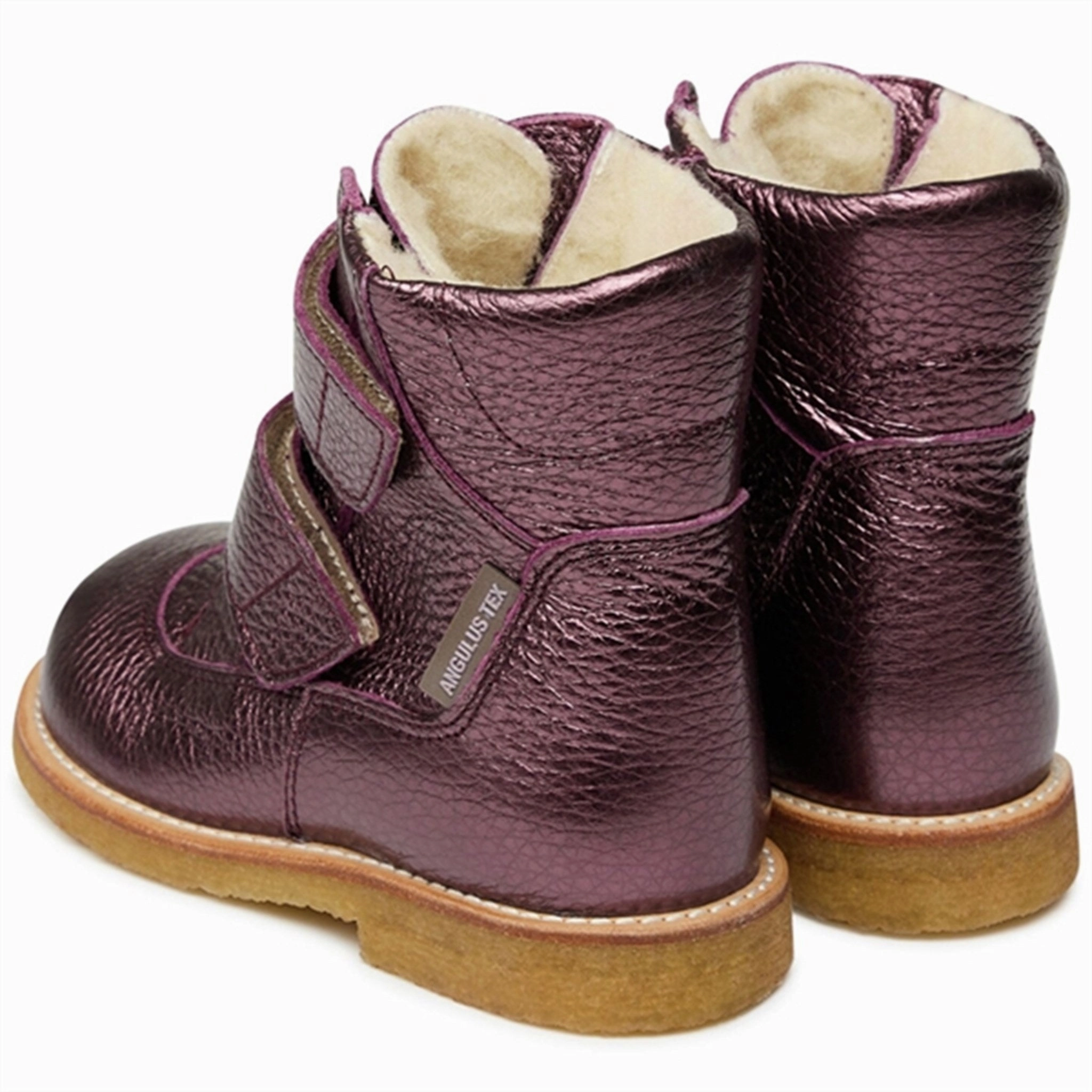 Angulus Tex Boots w Velcro Plum Shine