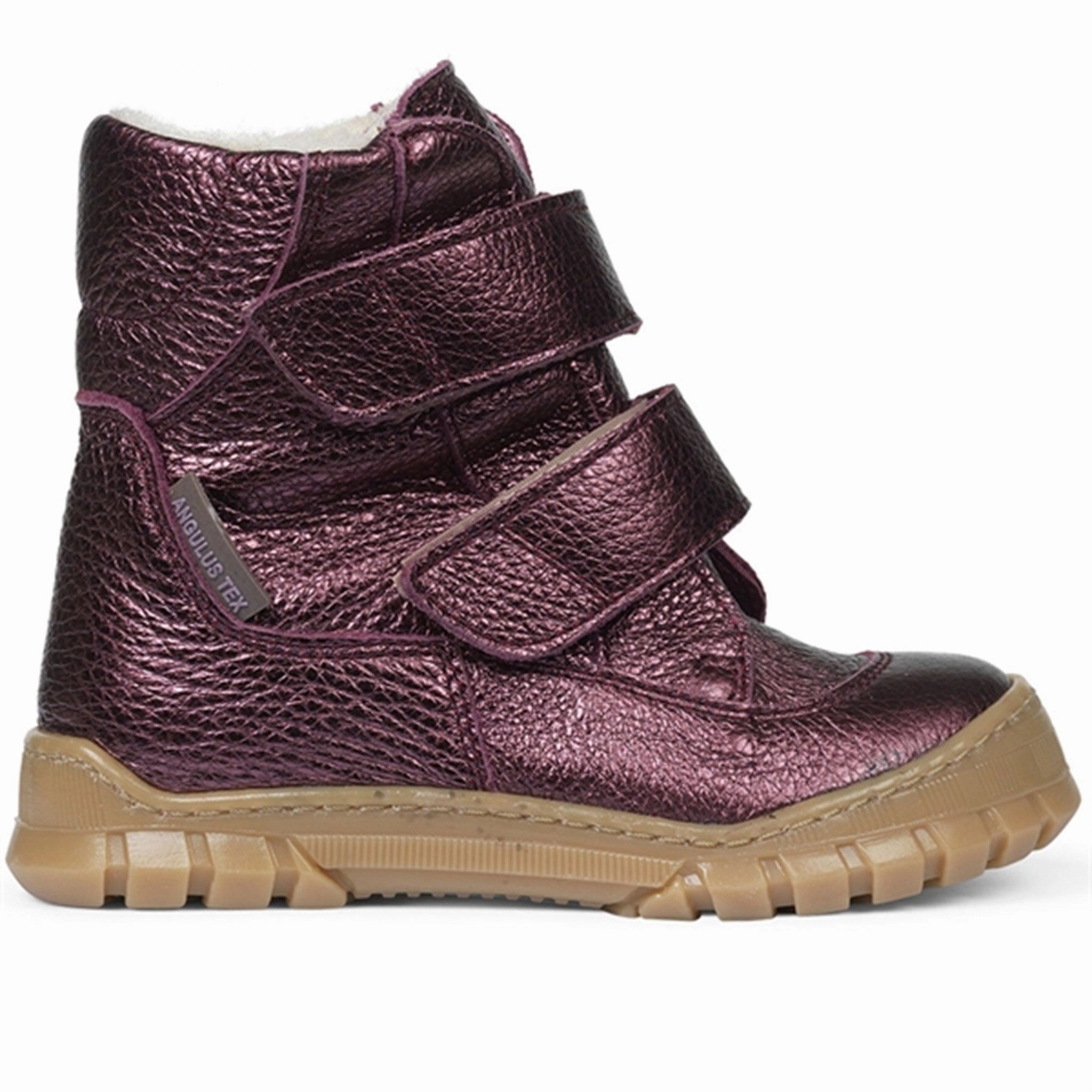 Angulus Tex Boots w Velcro Plum Shine