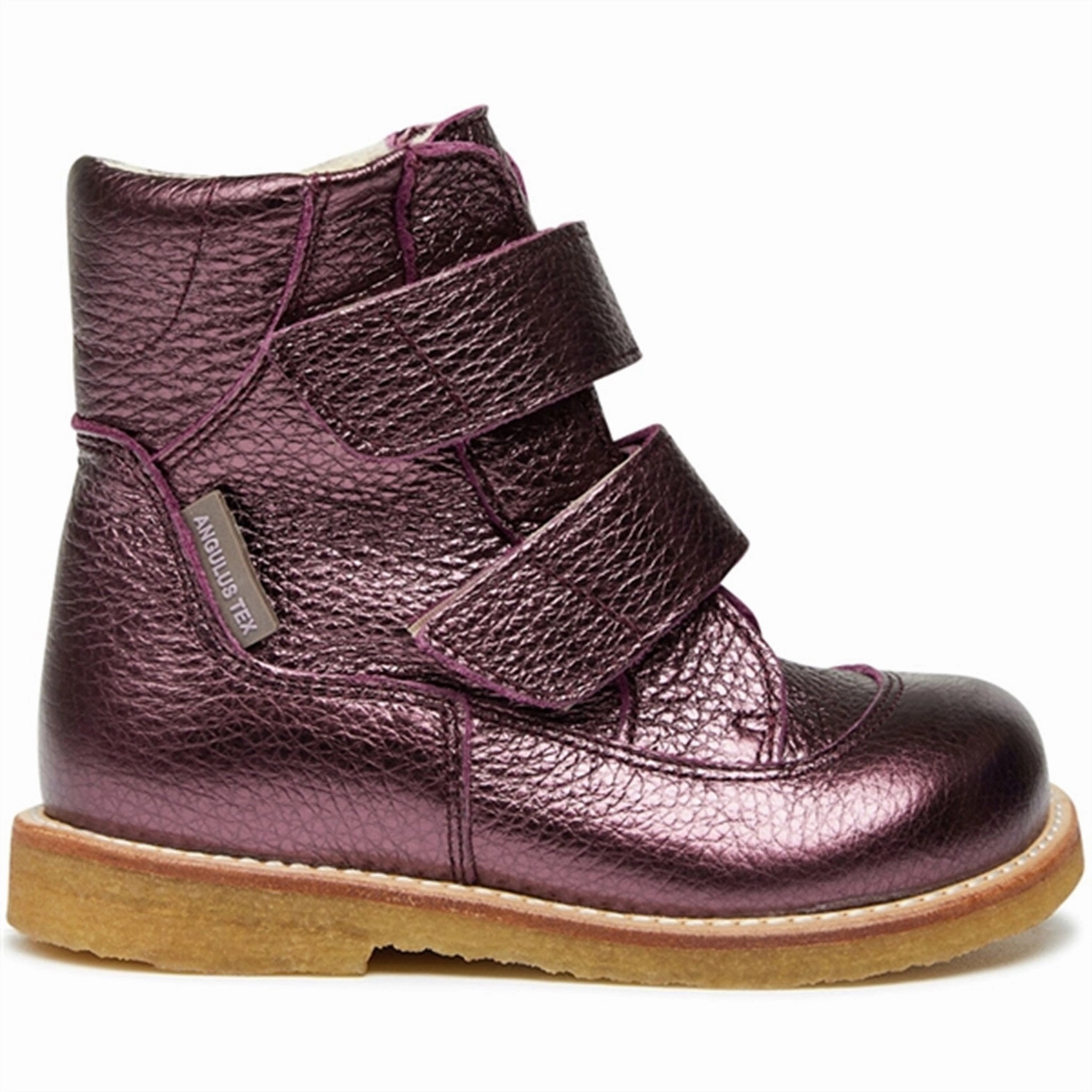 Angulus Tex Boots w Velcro Plum Shine