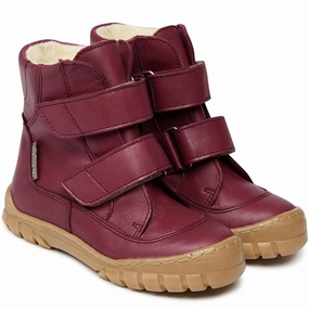 Angulus Tex Boots w Velcro Plum Cheap Kids Winter Footwear