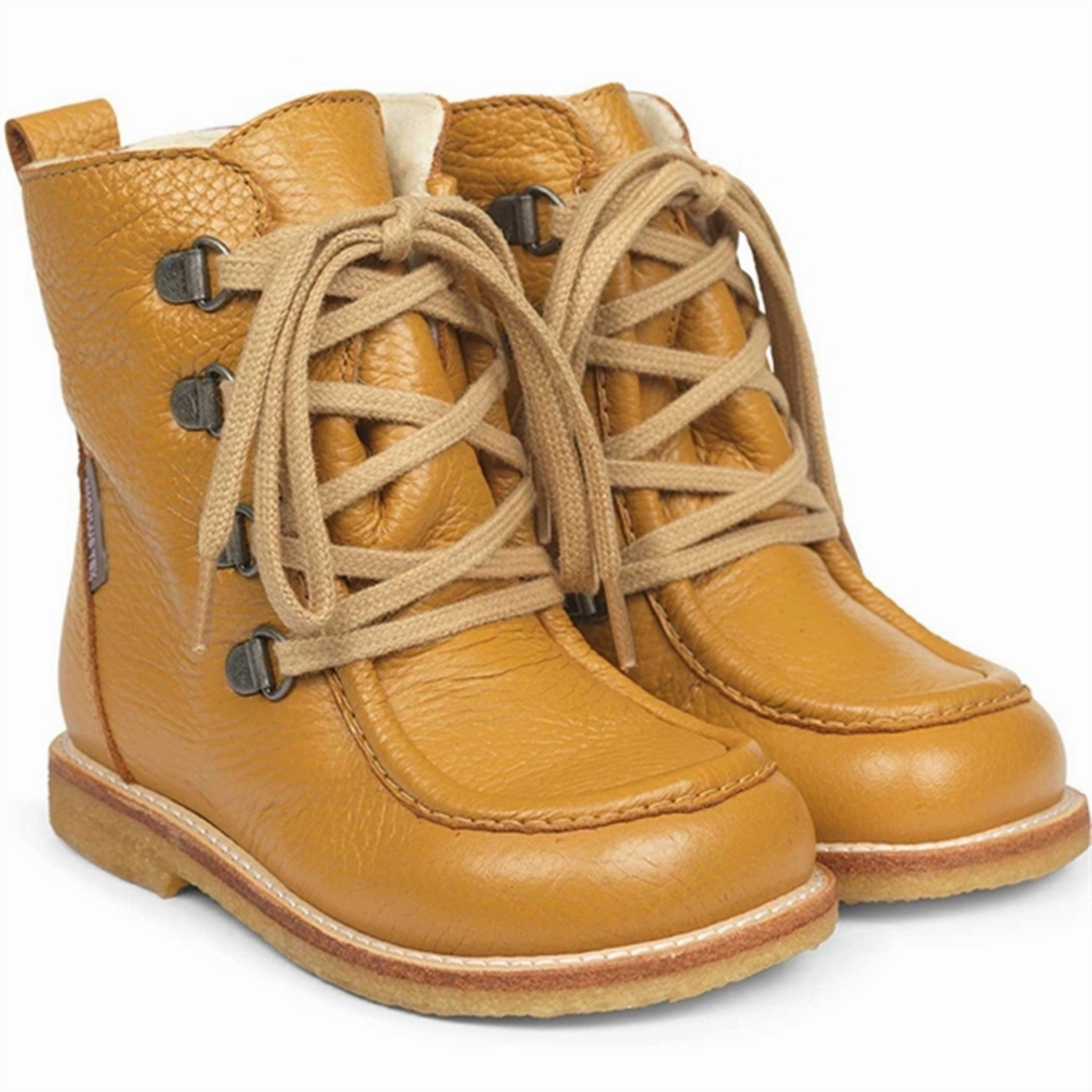 Angulus Tex Boots w. Zipper and Lace Ocher 2380-101-7250-2566 Cheap Kids Winter Footwear