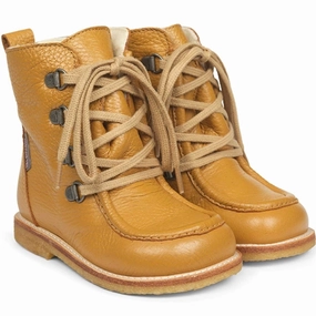 Angulus Tex Boots w. Zipper and Lace Ocher 2380-101-7250-2566 Cheap Kids Winter Footwear