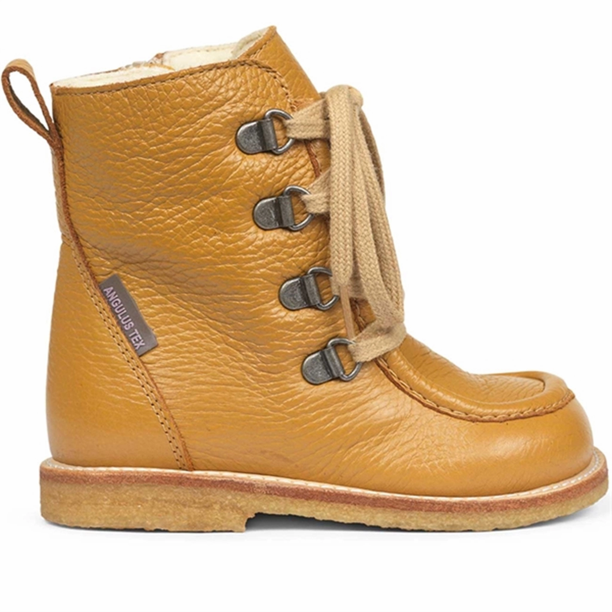 Angulus Tex Boots w. Zipper and Lace Ocher 2380-101-7250-2566