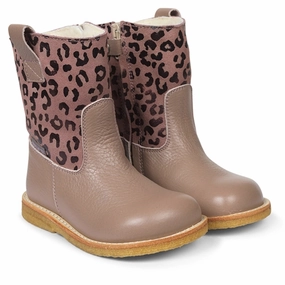 Angulus Tex-Boots w Zipper Rose/Rose Leo Cheap Kids Winter Footwear