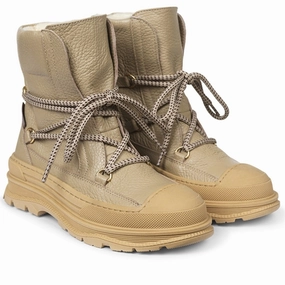 Angulus Tex-Boots With Ties and Zipper Sand Cheap Kids Winter Footwear