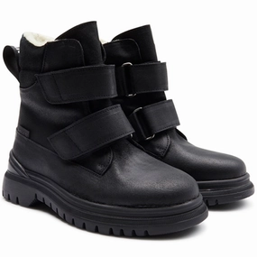 Angulus Tex boots With Velco Black Cheap Kids Winter Footwear