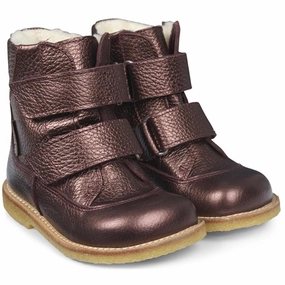 Angulus Tex-Boots With Velcro Bordeaux Shine Cheap Kids Winter Footwear