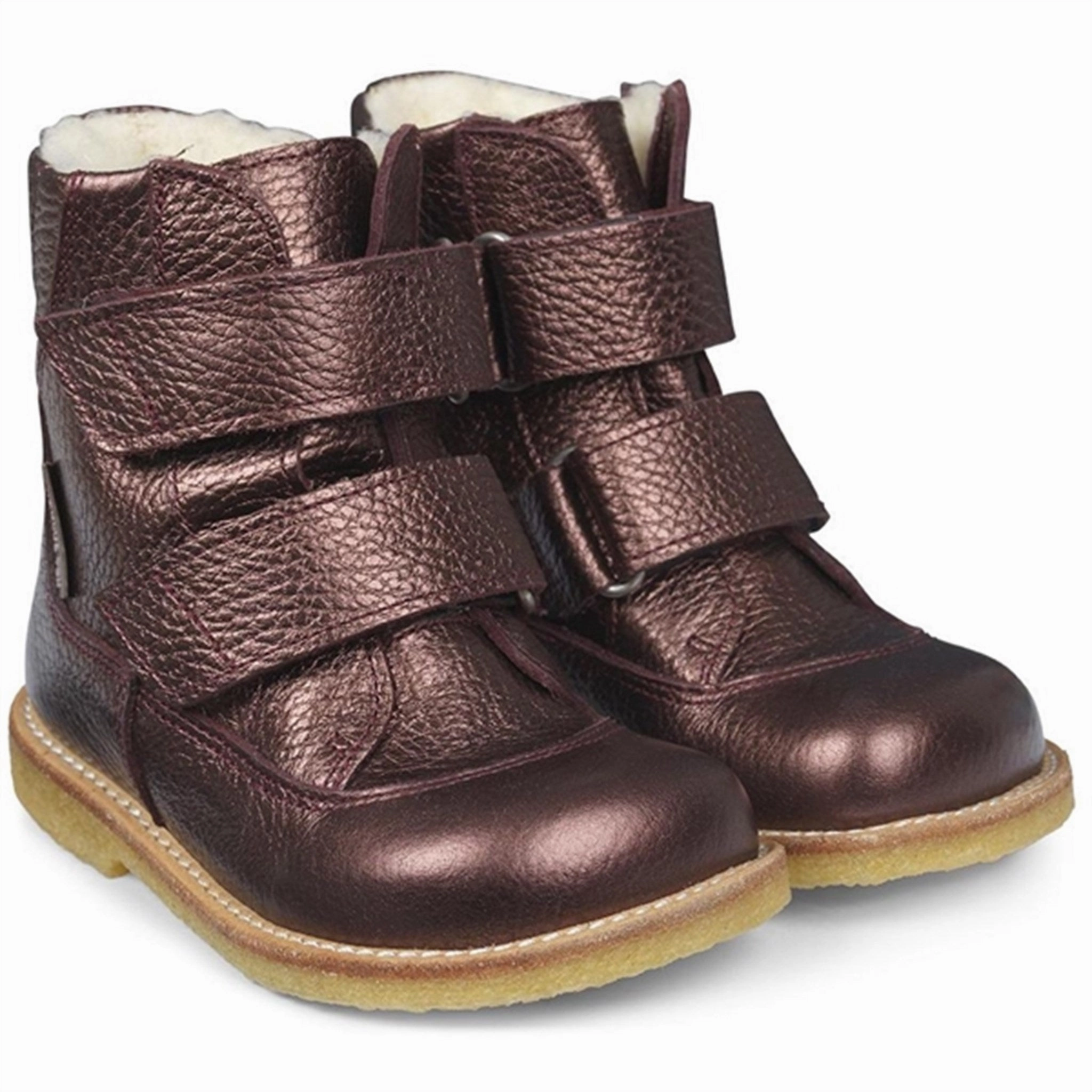 Angulus Tex-Boots With Velcro Bordeaux Shine Cheap Kids Winter Footwear