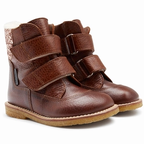 Angulus Tex-Boots With Velcro Cognac/Maple Cheap Kids Winter Footwear