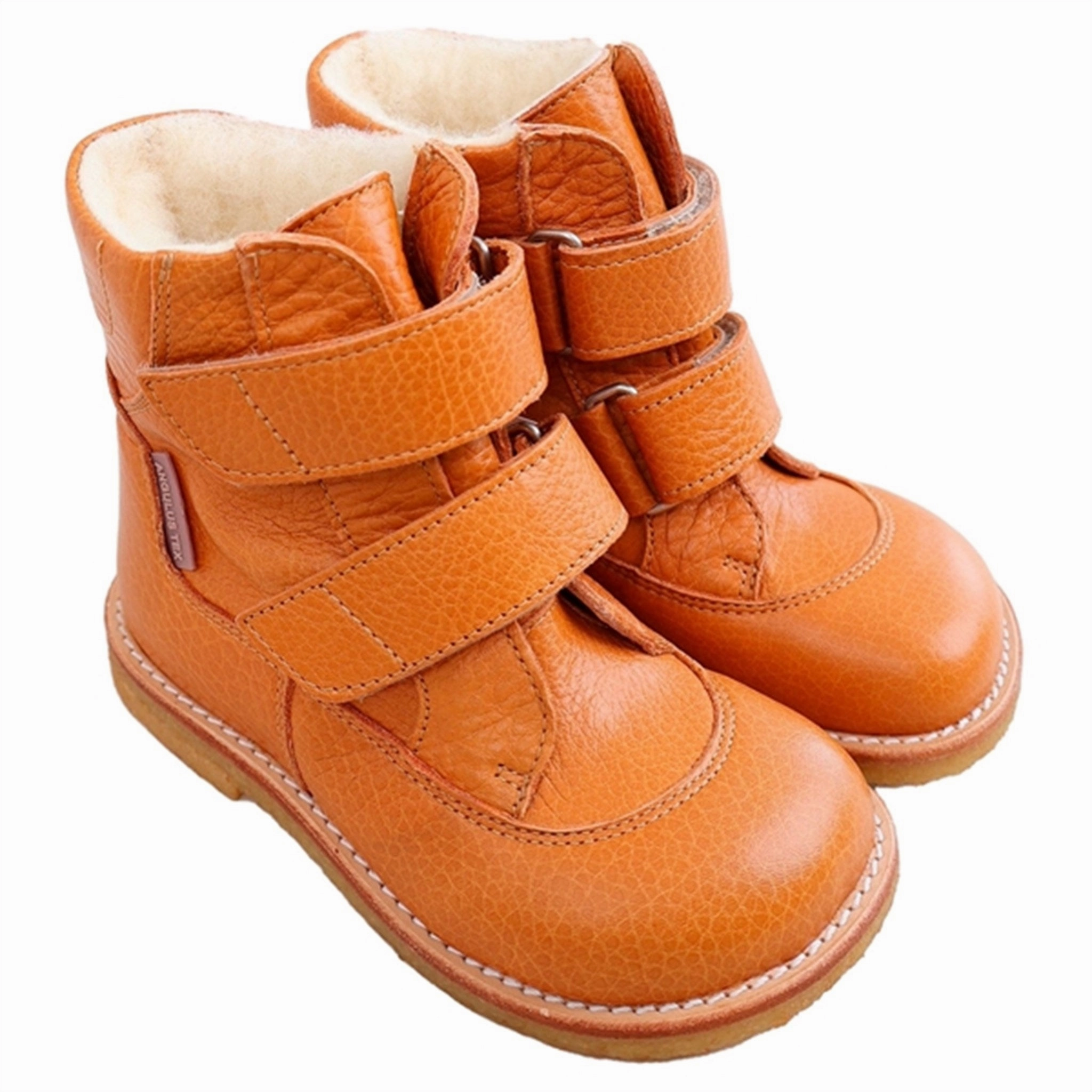 Angulus Tex-Boots With Velcro Golden Camel Cheap Kids Winter Footwear