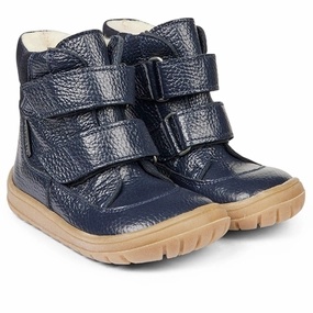 Angulus Tex-Boots With Velcro Navy/Navy Cheap Kids Winter Footwear