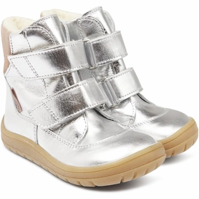 Angulus Tex-Boots With Velcro Silver/Pale Mauve Cheap Kids Winter Footwear