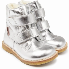 Angulus Tex-Boots With Velcro Silver Cheap Kids Winter Footwear