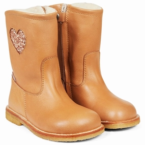 Angulus Tex-Boots With Zipper Almond/Maple Glitter Cheap Kids Winter Footwear