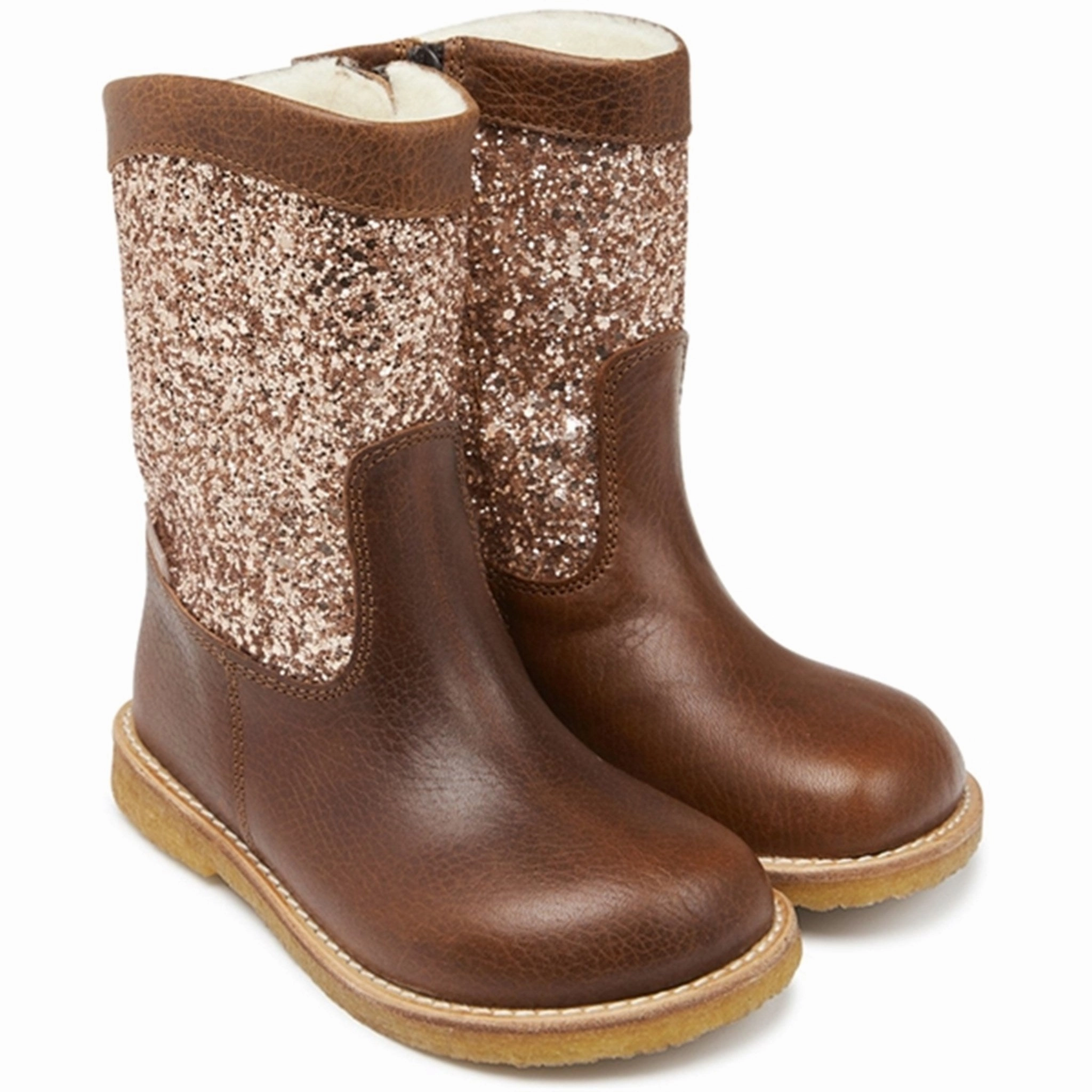 Angulus Tex Boots With Zipper Cognac/Maple Cheap Kids Winter Footwear