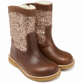 Angulus Tex Boots With Zipper Cognac/Maple Cheap Kids Winter Footwear